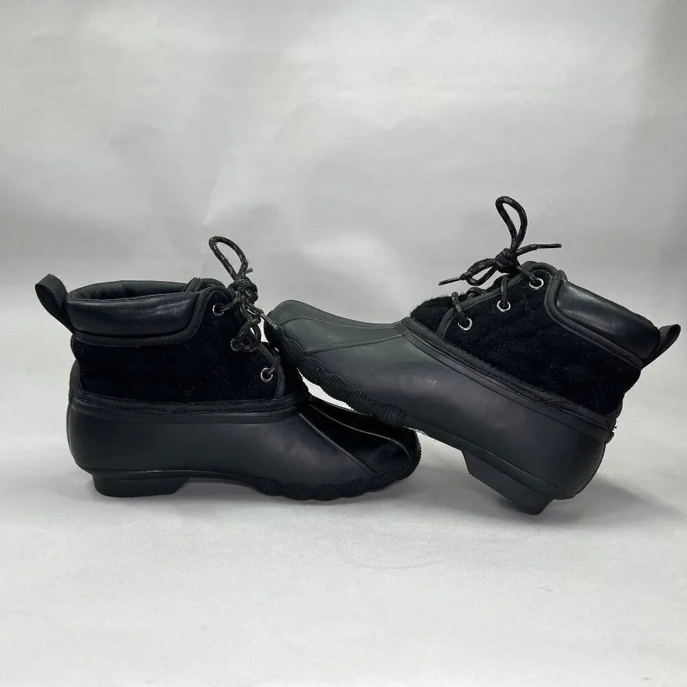 Sperry Women's Size 6 Pond Lil Puddles Mid Quilted Lace‎ Up Duck Boots